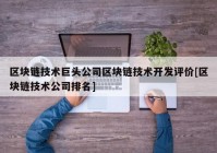 区块链技术巨头公司区块链技术开发评价[区块链技术公司排名]